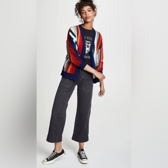 The Great Co Ed Striped V-neck Button Front Cardigan - Picture 10 of 10